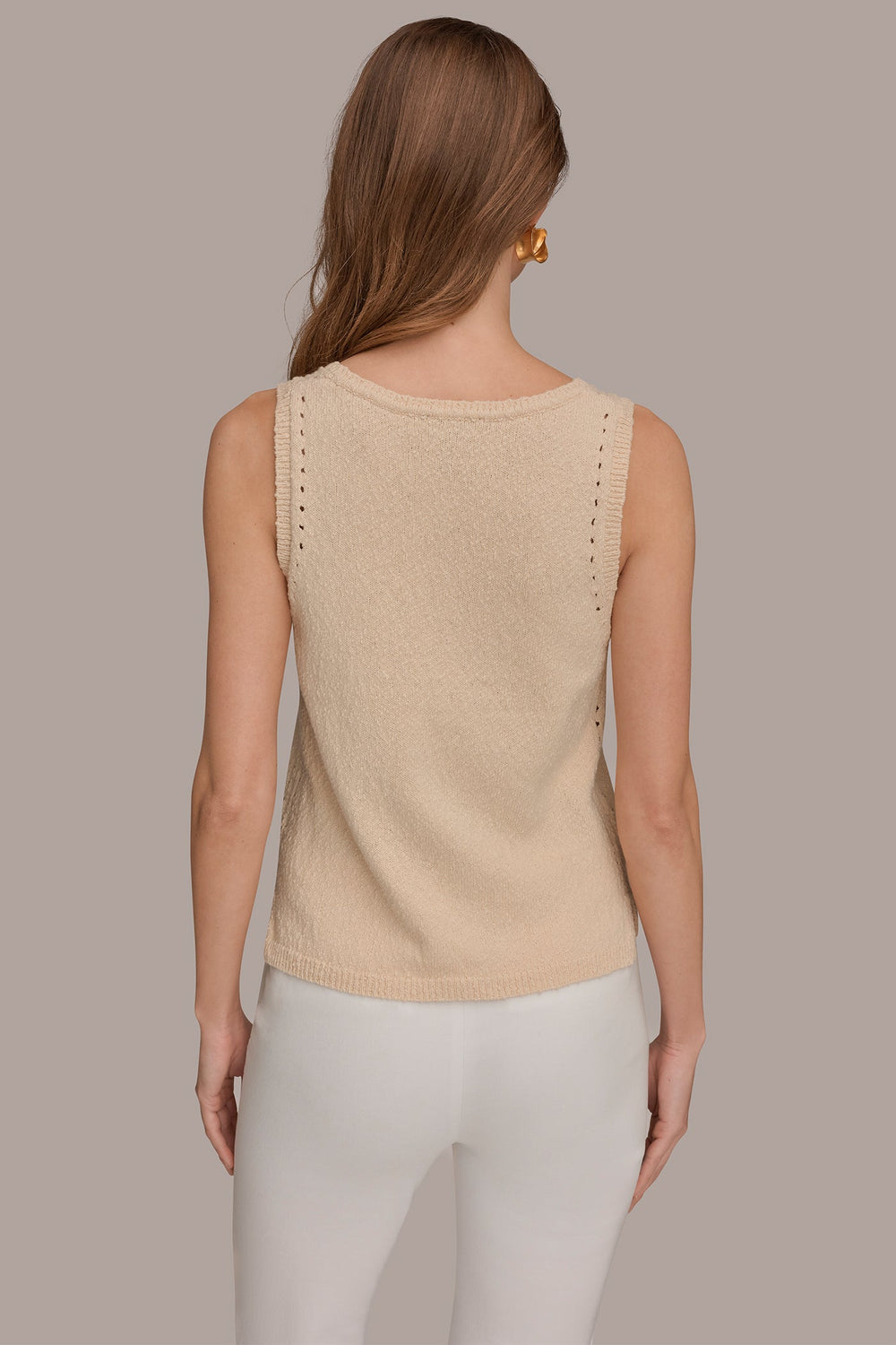 Donna Karan | SLEEVELESS POINTELLE STITCH TANK