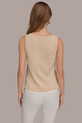 Donna Karan | SLEEVELESS POINTELLE STITCH TANK