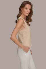 Donna Karan | SLEEVELESS POINTELLE STITCH TANK