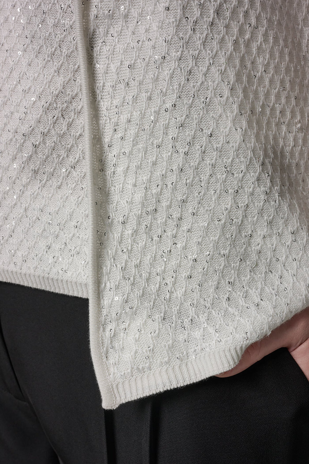 Donna Karan | SHORT SLEEVE SEQUIN CARDIGAN
