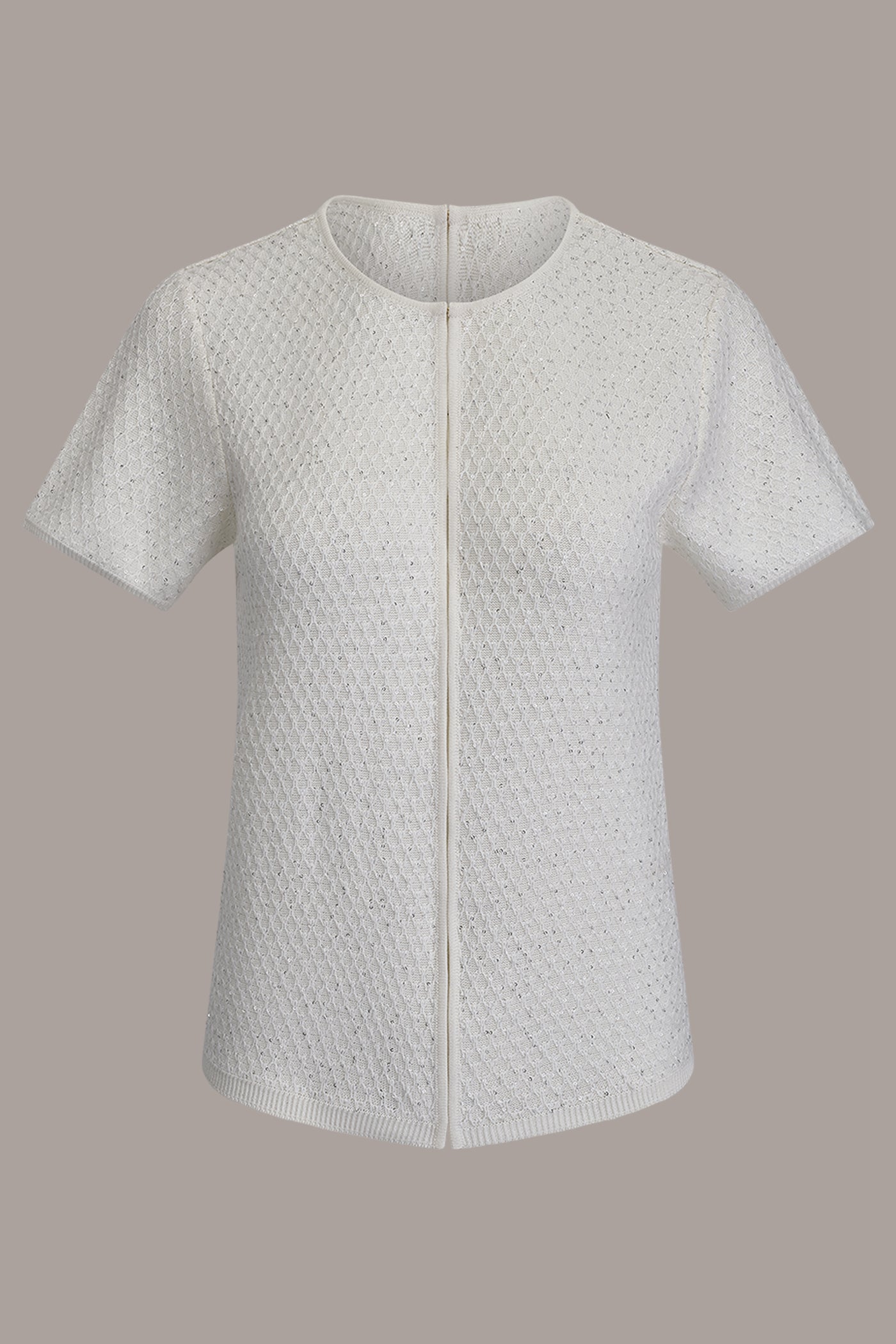 Donna Karan | SHORT SLEEVE SEQUIN CARDIGAN