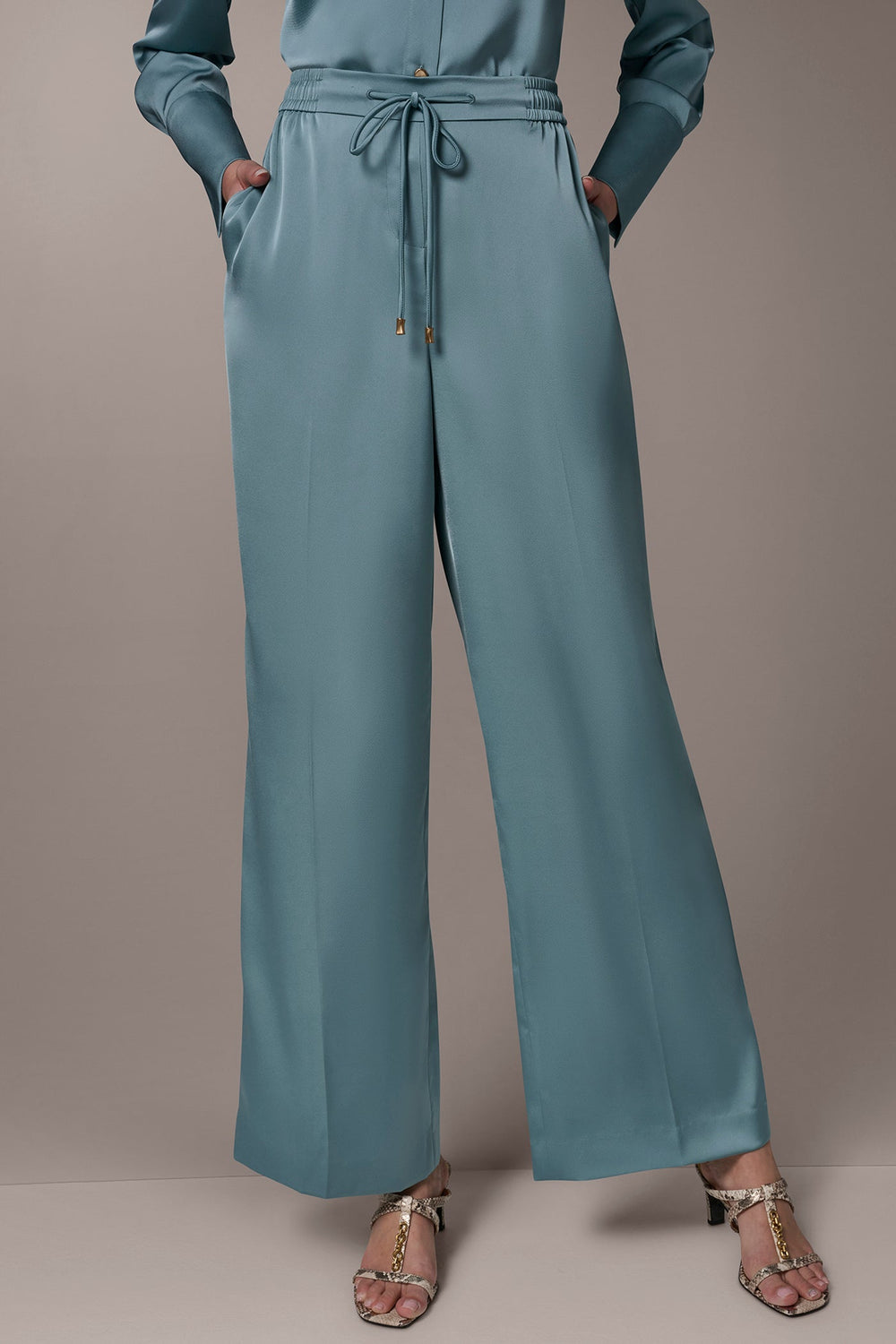 Donna Karan | SATIN HIGH-RISE WIDE-LEG PANT
