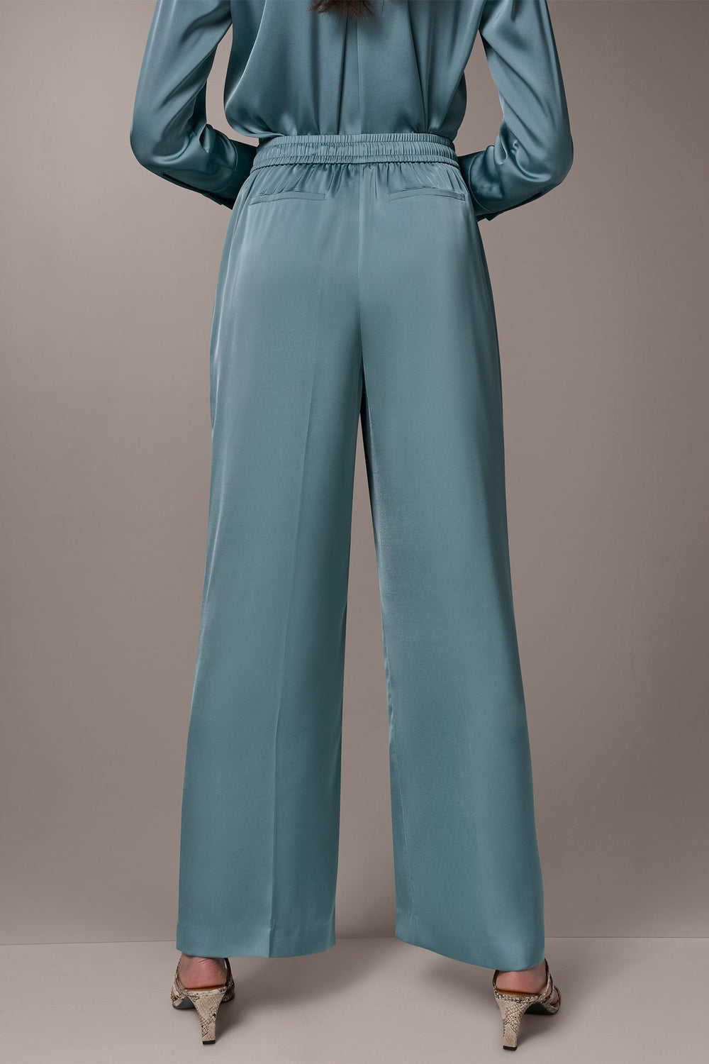 Donna Karan | SATIN HIGH-RISE WIDE-LEG PANT