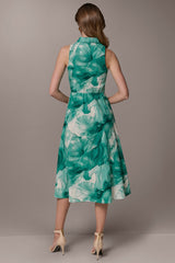 Donna Karan | LINEN-BLEND FLORAL MIDI SHIRT DRESS
