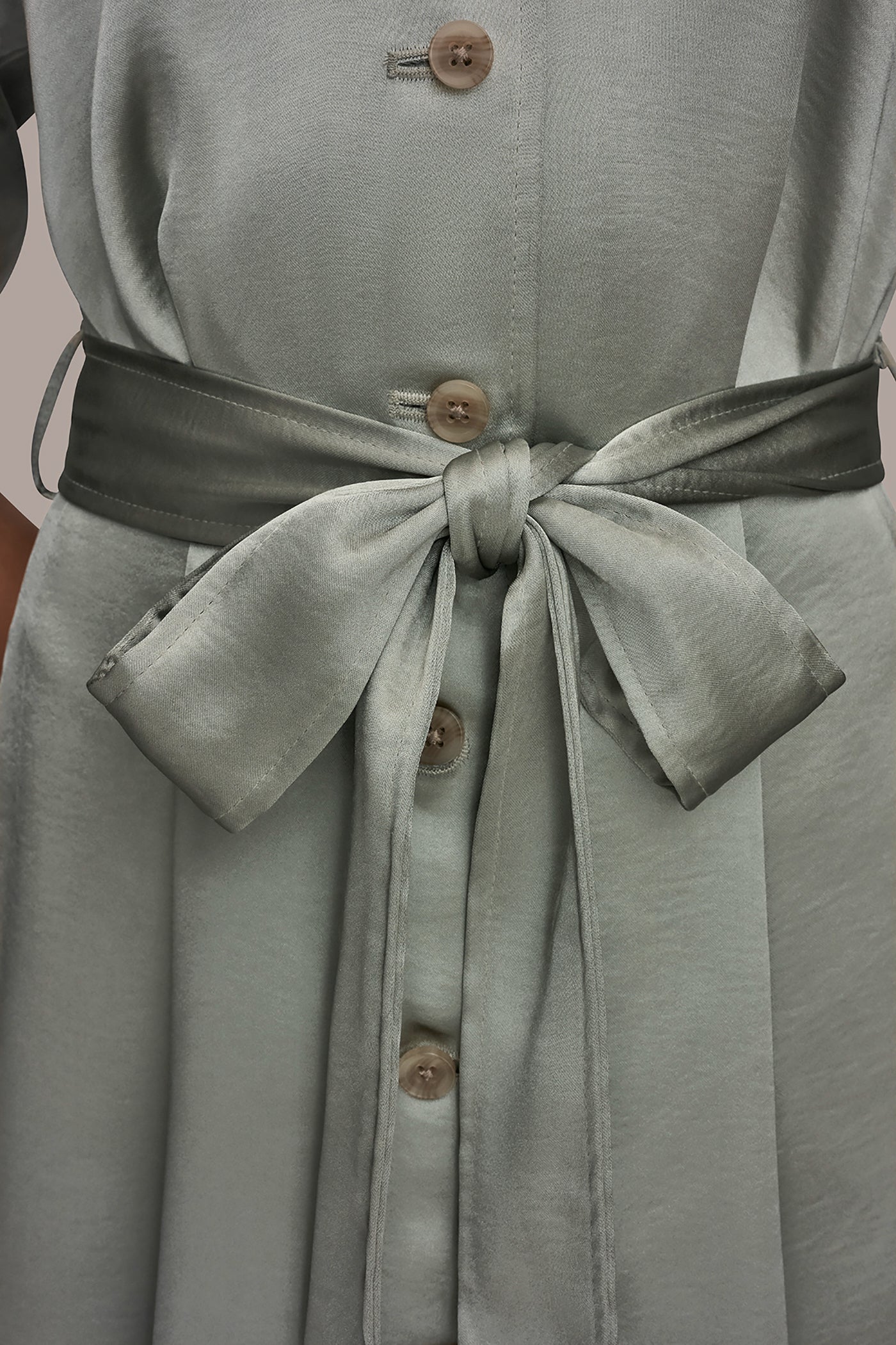 Donna Karan | SATIN MIDI SHIRT DRESS