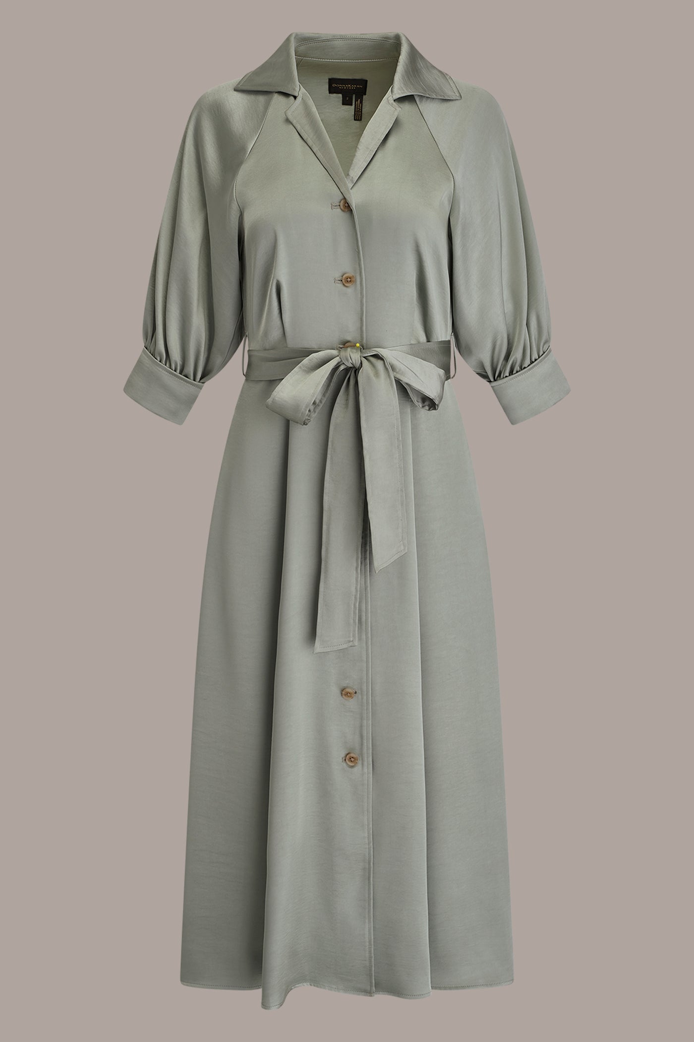 Donna Karan | SATIN MIDI SHIRT DRESS