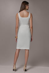 Donna Karan | TENCEL WRAP-EFFECT MIDI SHEATH DRESS