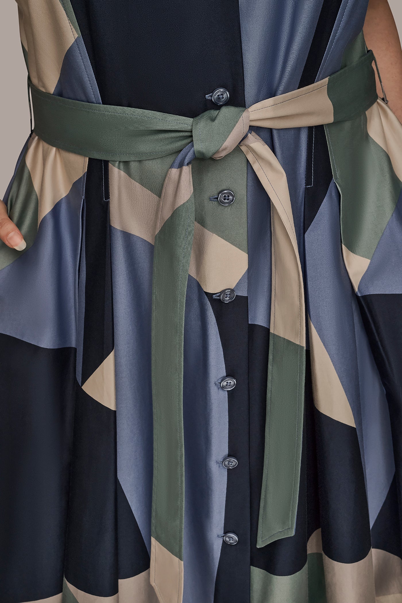 Donna Karan | COTTON PRINTED MIDI SHIRT DRESS