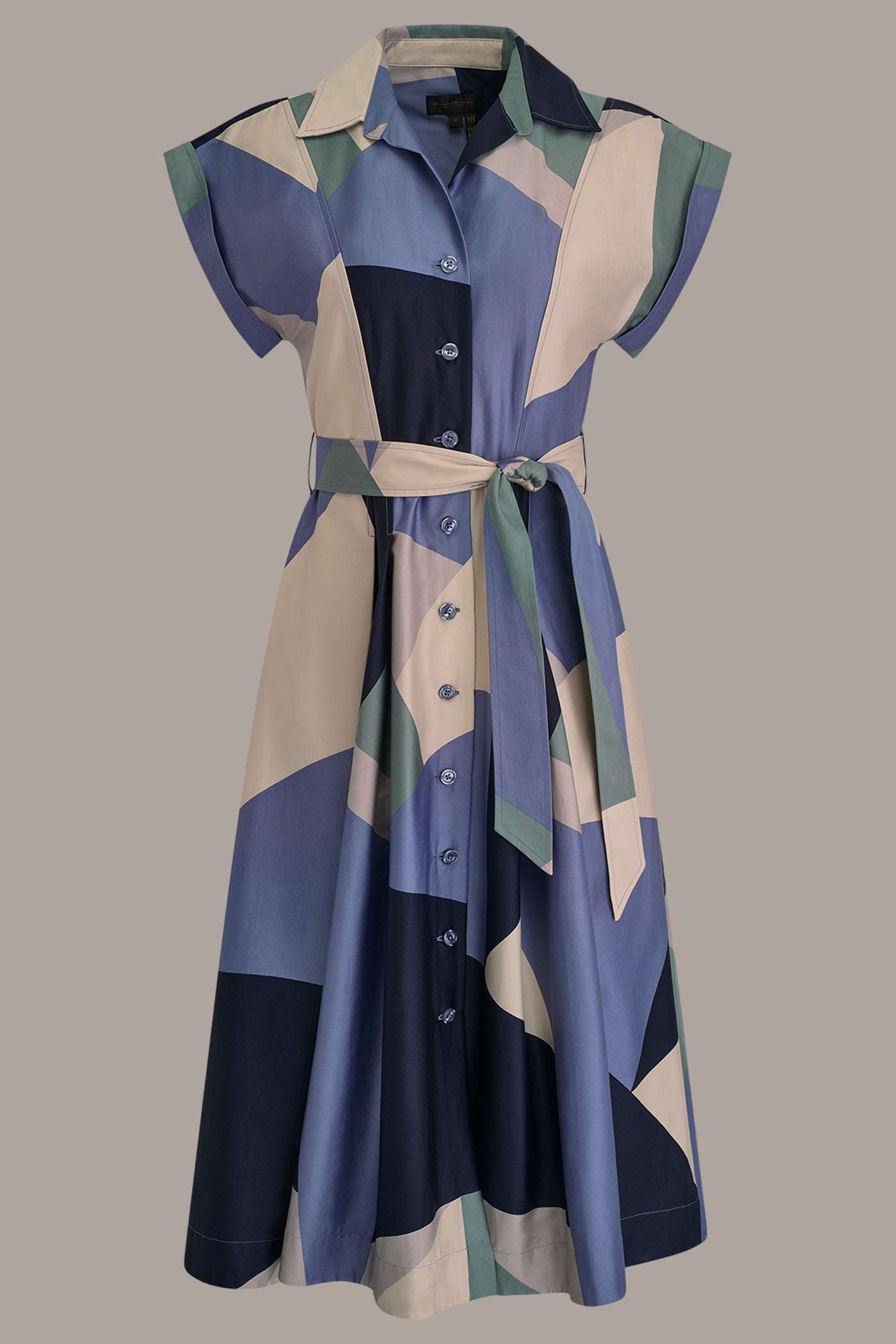 Donna Karan | COTTON PRINTED MIDI SHIRT DRESS
