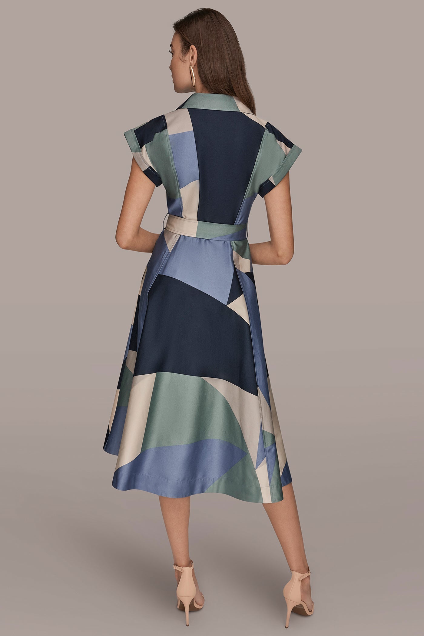 Donna Karan | COTTON PRINTED MIDI SHIRT DRESS