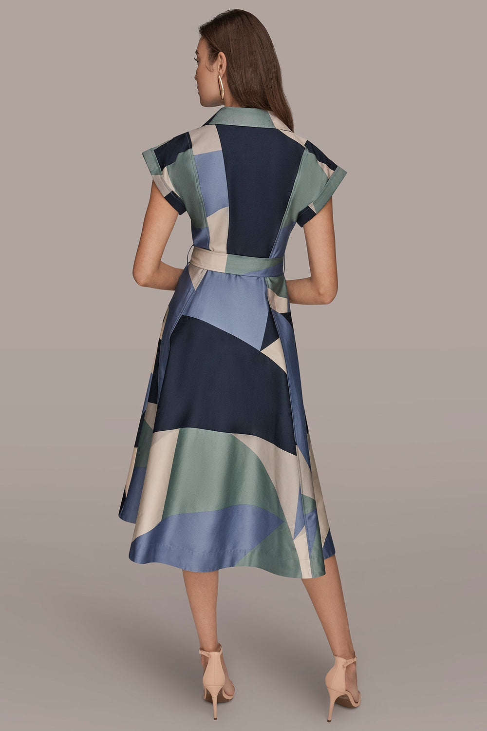 Donna Karan | COTTON PRINTED MIDI SHIRT DRESS