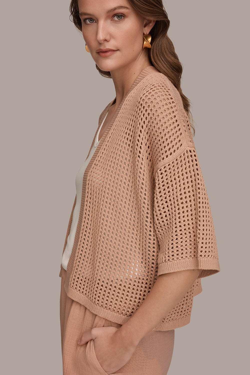 Donna Karan | OPEN STITCH CARDIGAN