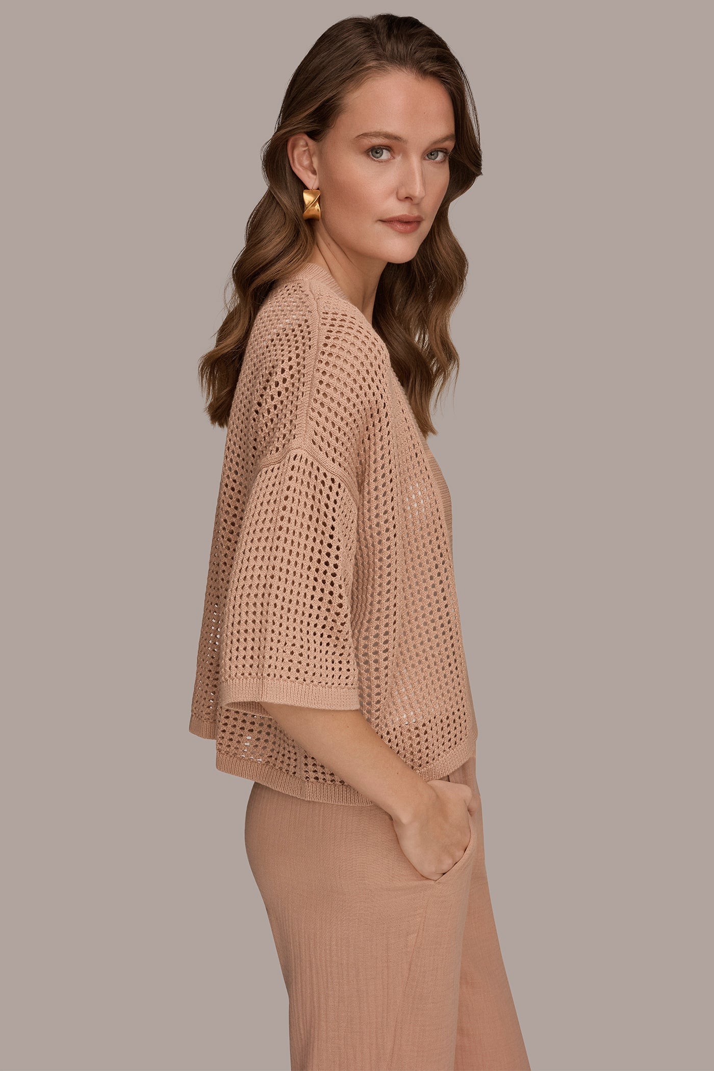 Donna Karan | OPEN STITCH CARDIGAN