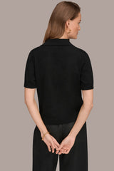 Donna Karan | COTTON AND CASHMERE POLO SWEATER