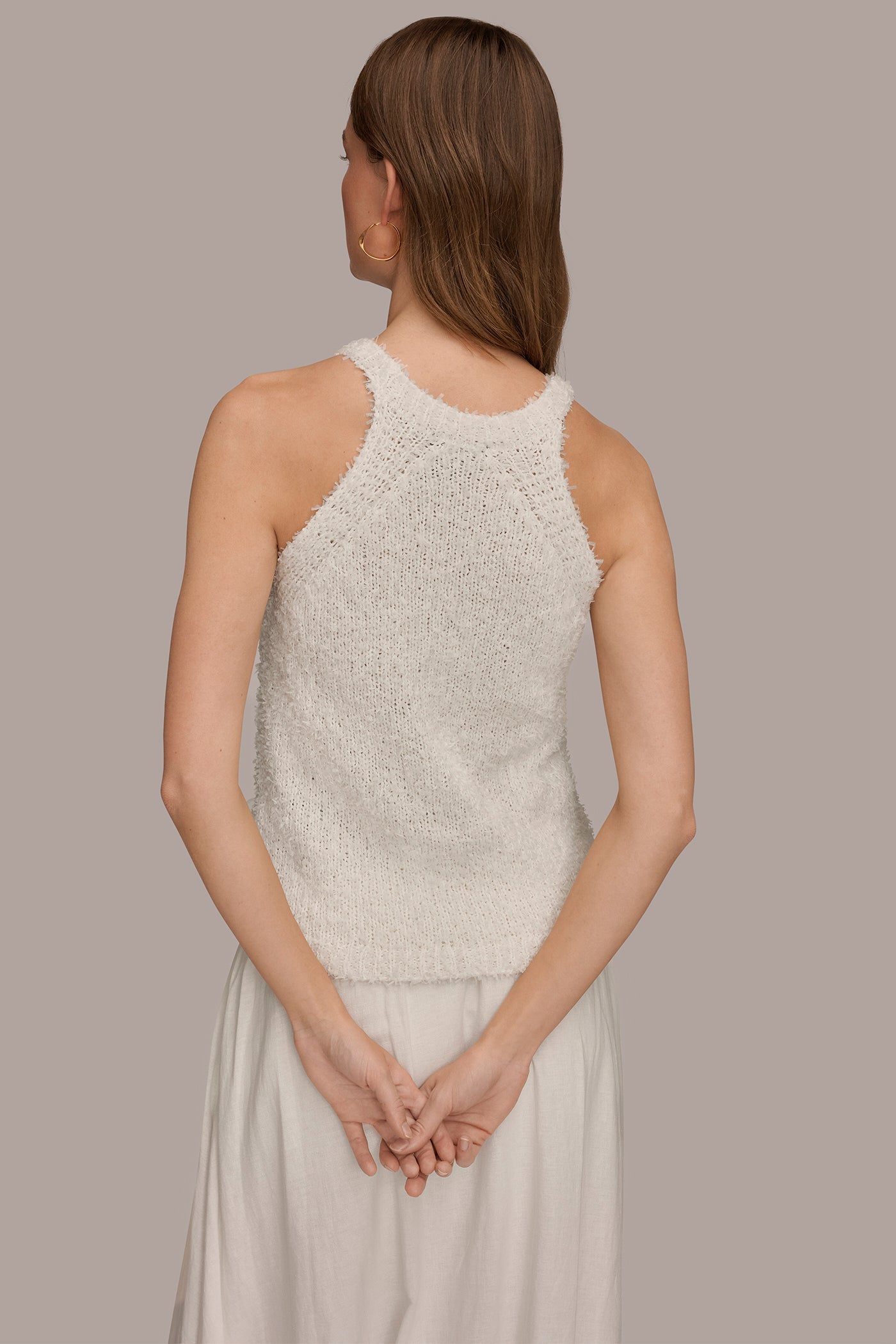 Donna Karan | SLEEVELESS HALTER SWEATER TANK
