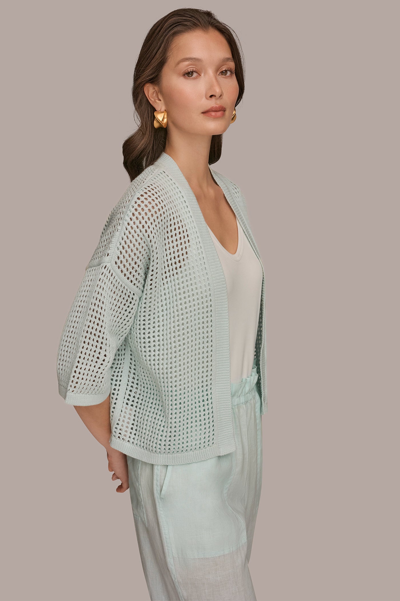 Donna Karan | OPEN STITCH CARDIGAN