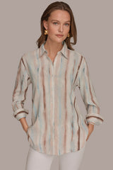 Donna Karan | LONG SLEEVE STRIPE SHIRT