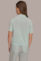 Donna Karan | COTTON AND CASHMERE POLO SWEATER