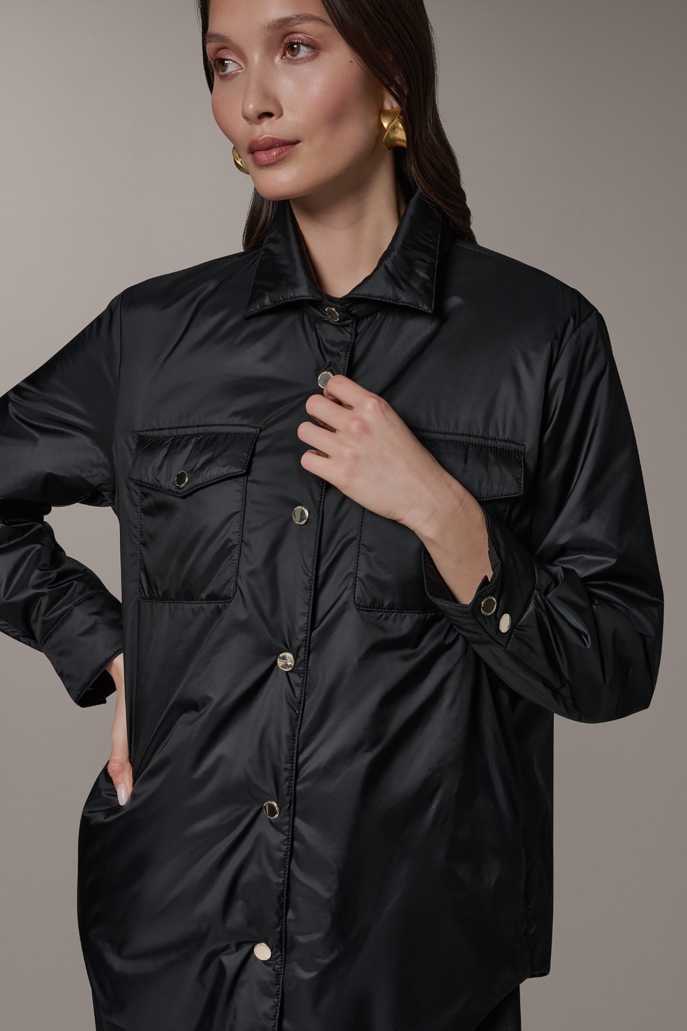 Donna Karan | LONG SLEEVE SHIRT JACKET