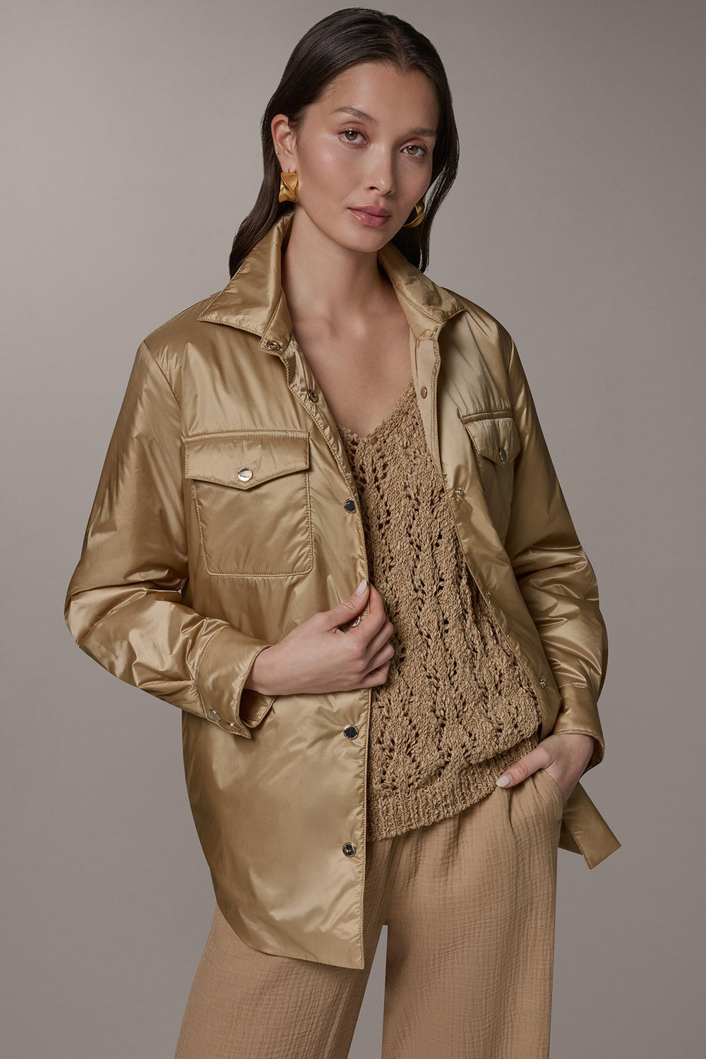 Donna Karan | LONG SLEEVE SHIRT JACKET