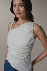 Donna Karan | SLEEVELESS ASYMMETRIC BLOUSE