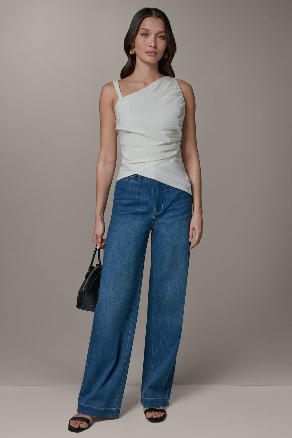 Donna Karan | SLEEVELESS ASYMMETRIC BLOUSE