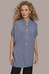 Donna Karan | BUTTON-FRONT SWEATER CAPELET
