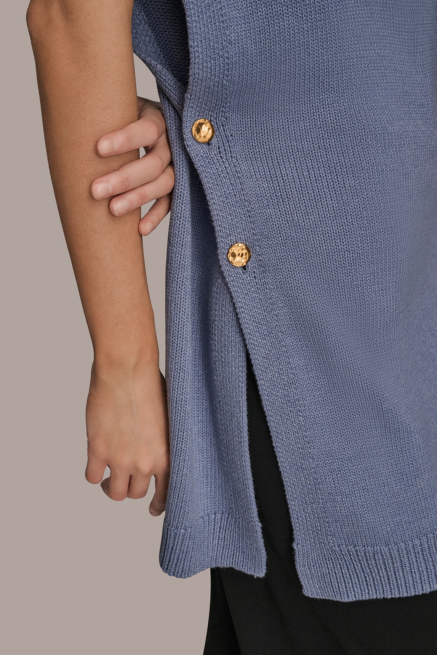 Donna Karan | BUTTON-FRONT SWEATER CAPELET