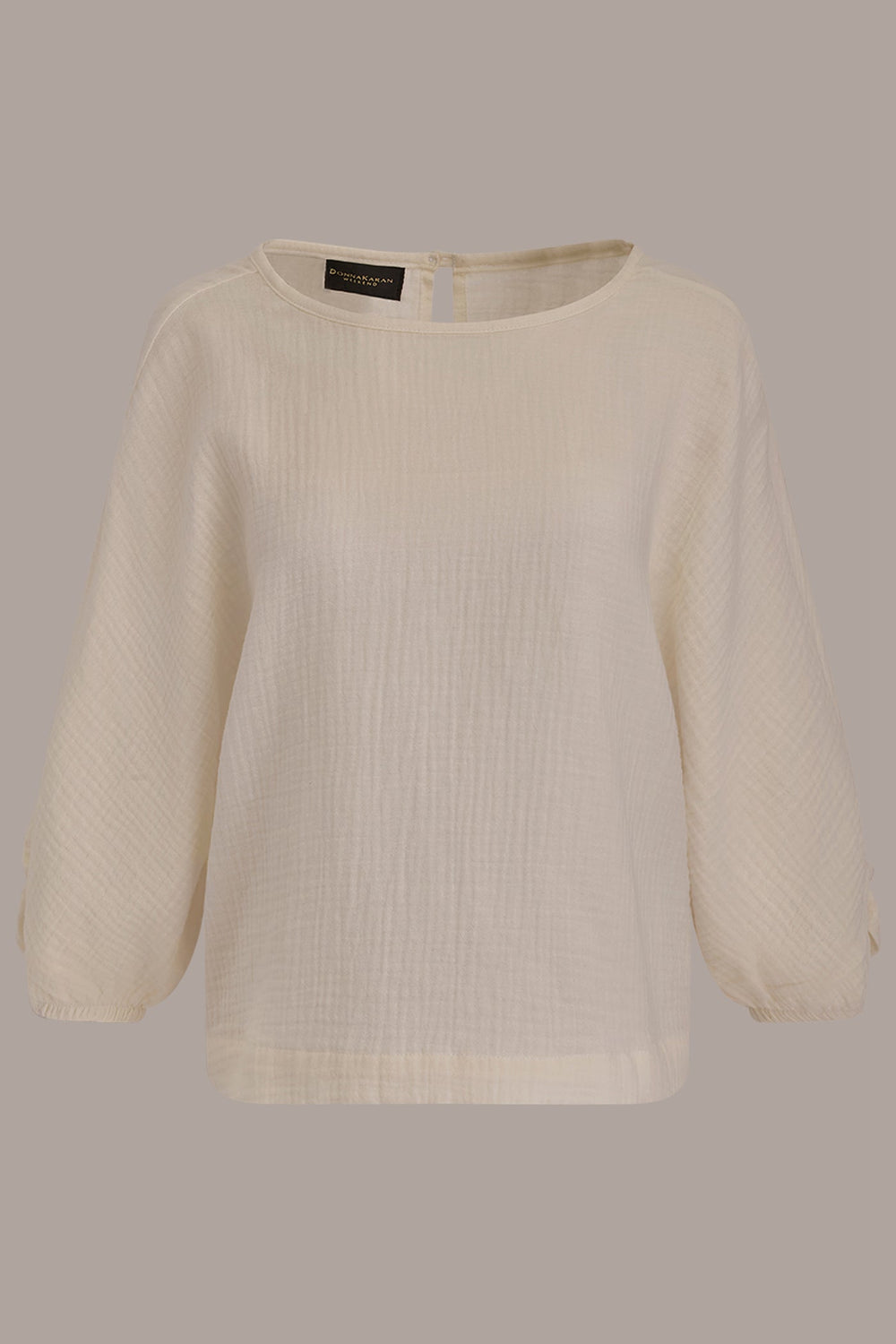 Donna Karan | 3/4 SLEEVE TWIST CUFF BLOUSE