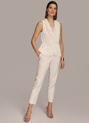 Donna Karan | FAUX WRAP PEPLUM TOP