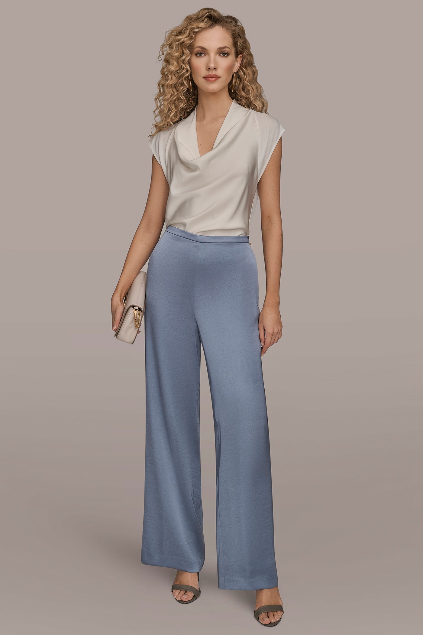 Donna Karan | EXTRA HIGH-RISE SATIN PULL-ON PANT