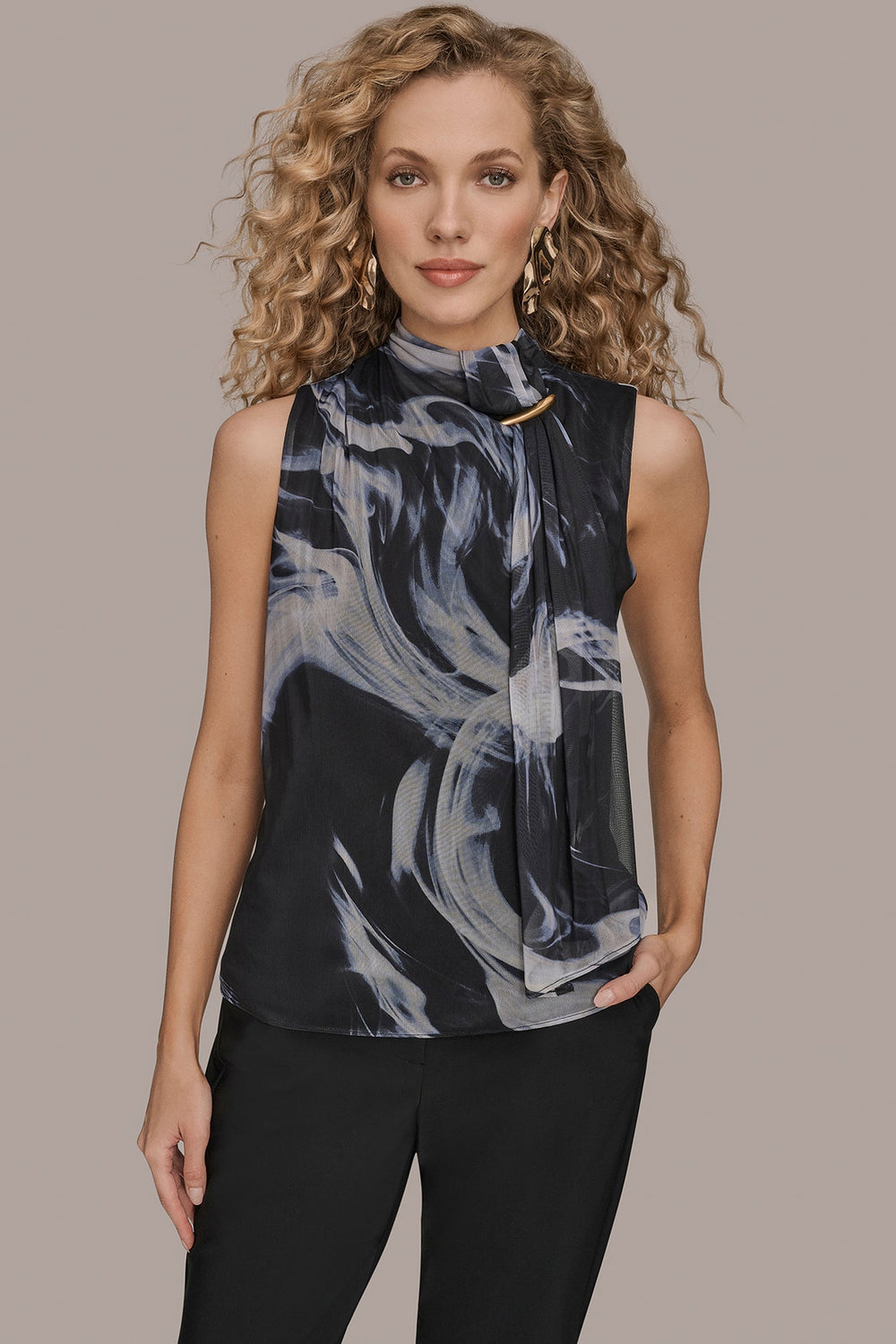 Donna Karan | TIE-NECK HALTER BLOUSE