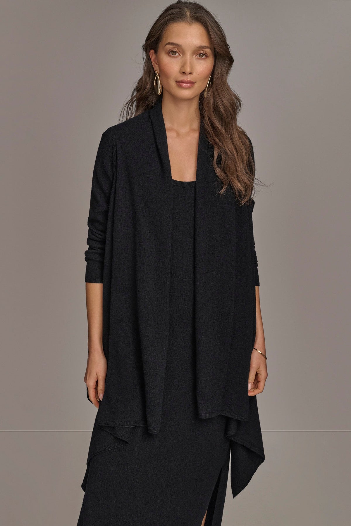 Donna Karan | CASHMERE LONG SLEEVE CARDIGAN