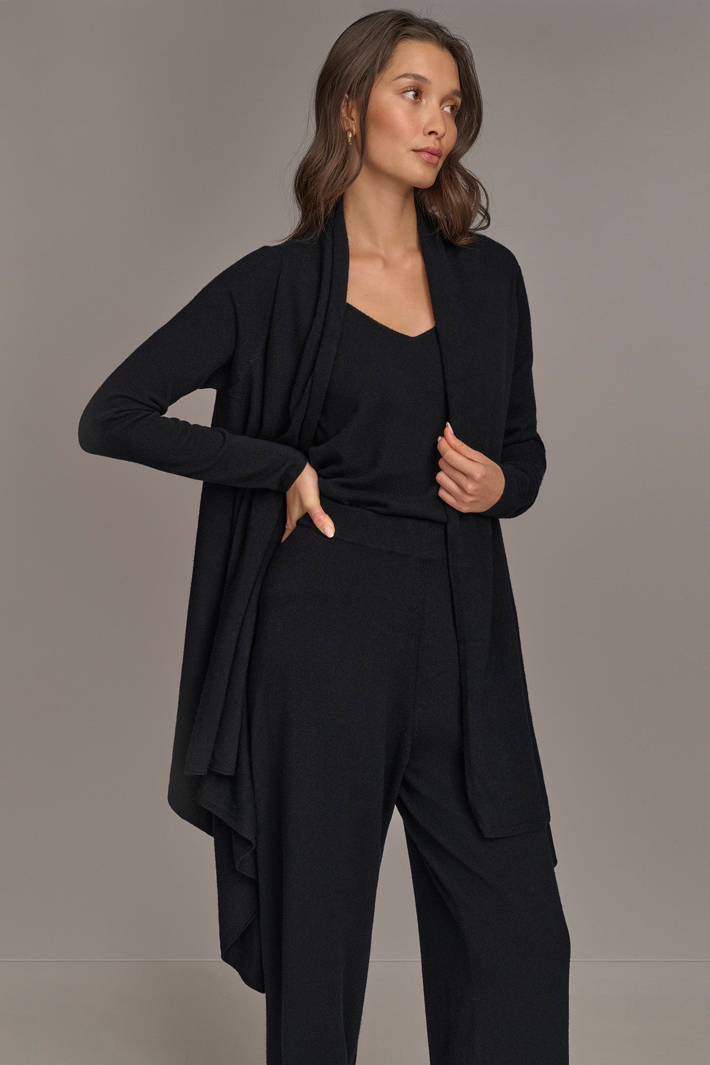 Donna Karan | CASHMERE LONG SLEEVE CARDIGAN