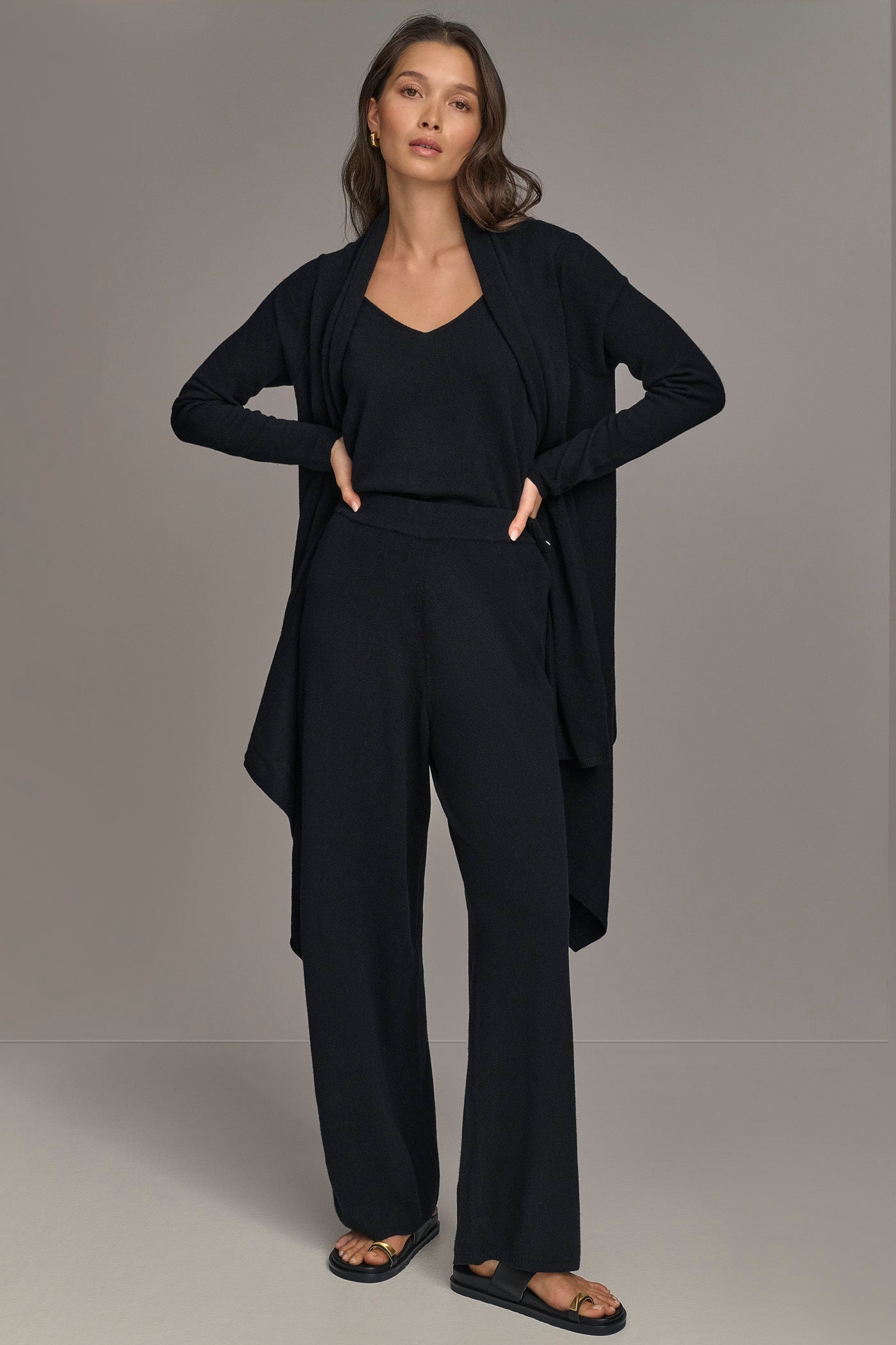 Donna Karan | CASHMERE LONG SLEEVE CARDIGAN