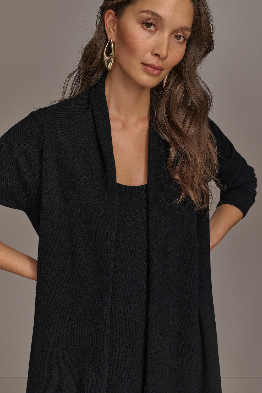 Donna Karan | CASHMERE LONG SLEEVE CARDIGAN