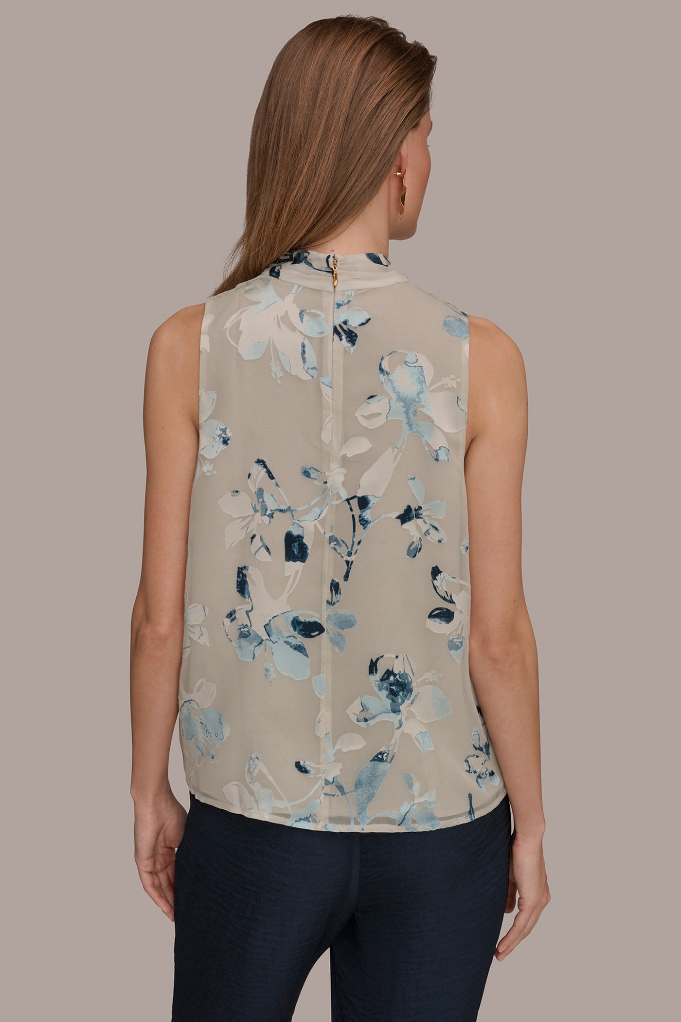 Donna Karan | FLORAL CRISSCROSS TOP