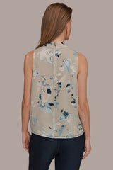 Donna Karan | FLORAL CRISSCROSS TOP