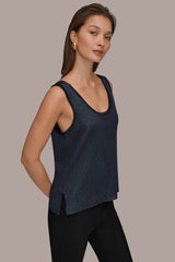 Donna Karan | SCOOP-NECK SEQUIN SHELL TOP