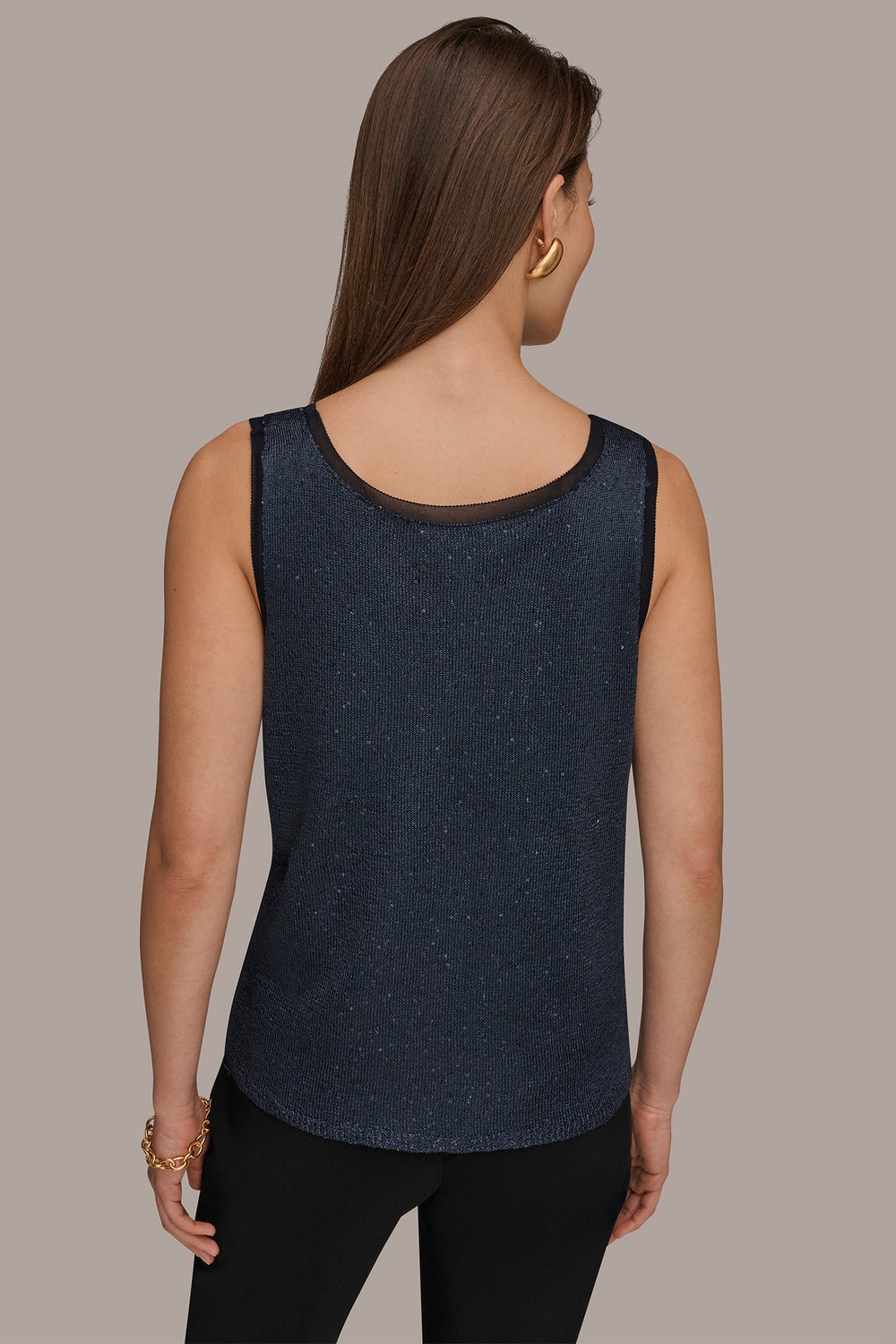 Donna Karan | SCOOP-NECK SEQUIN SHELL TOP