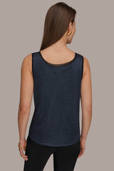 Donna Karan | SCOOP-NECK SEQUIN SHELL TOP