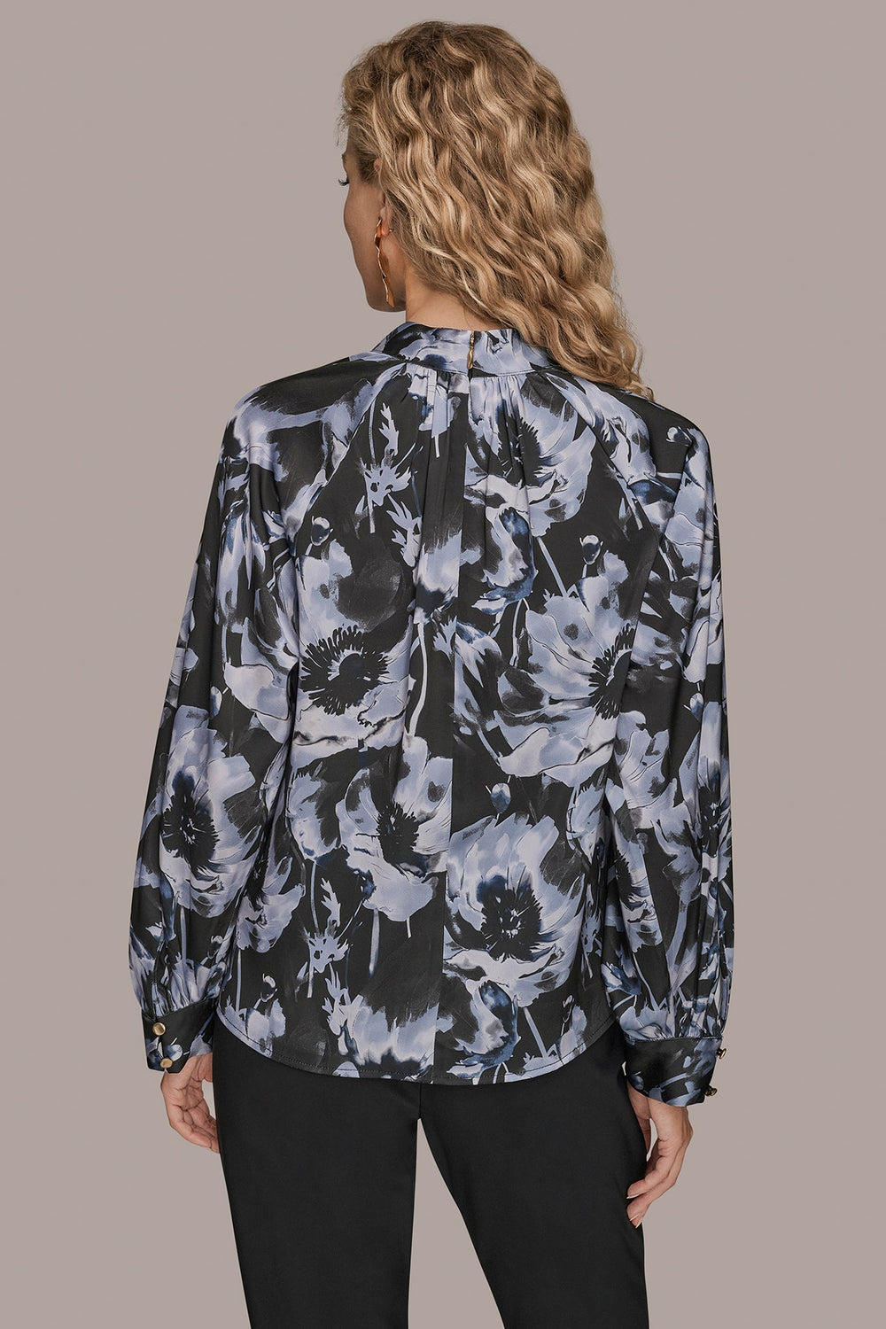 Donna Karan | BUTTON-NECK BLOUSE