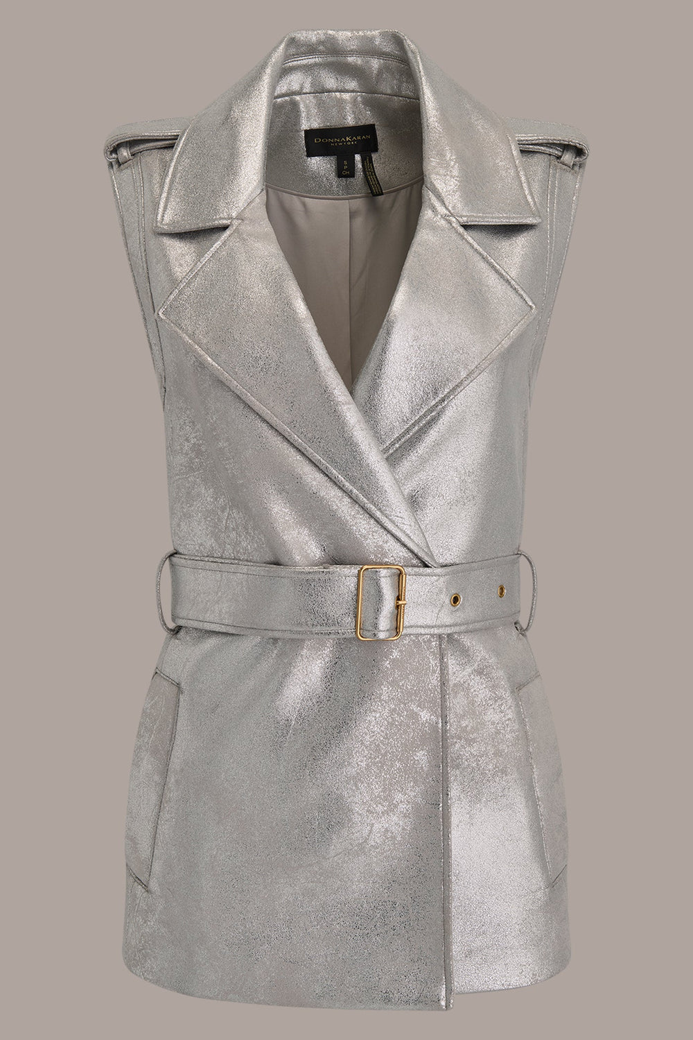 Donna Karan | METALLIC BELTED VEST