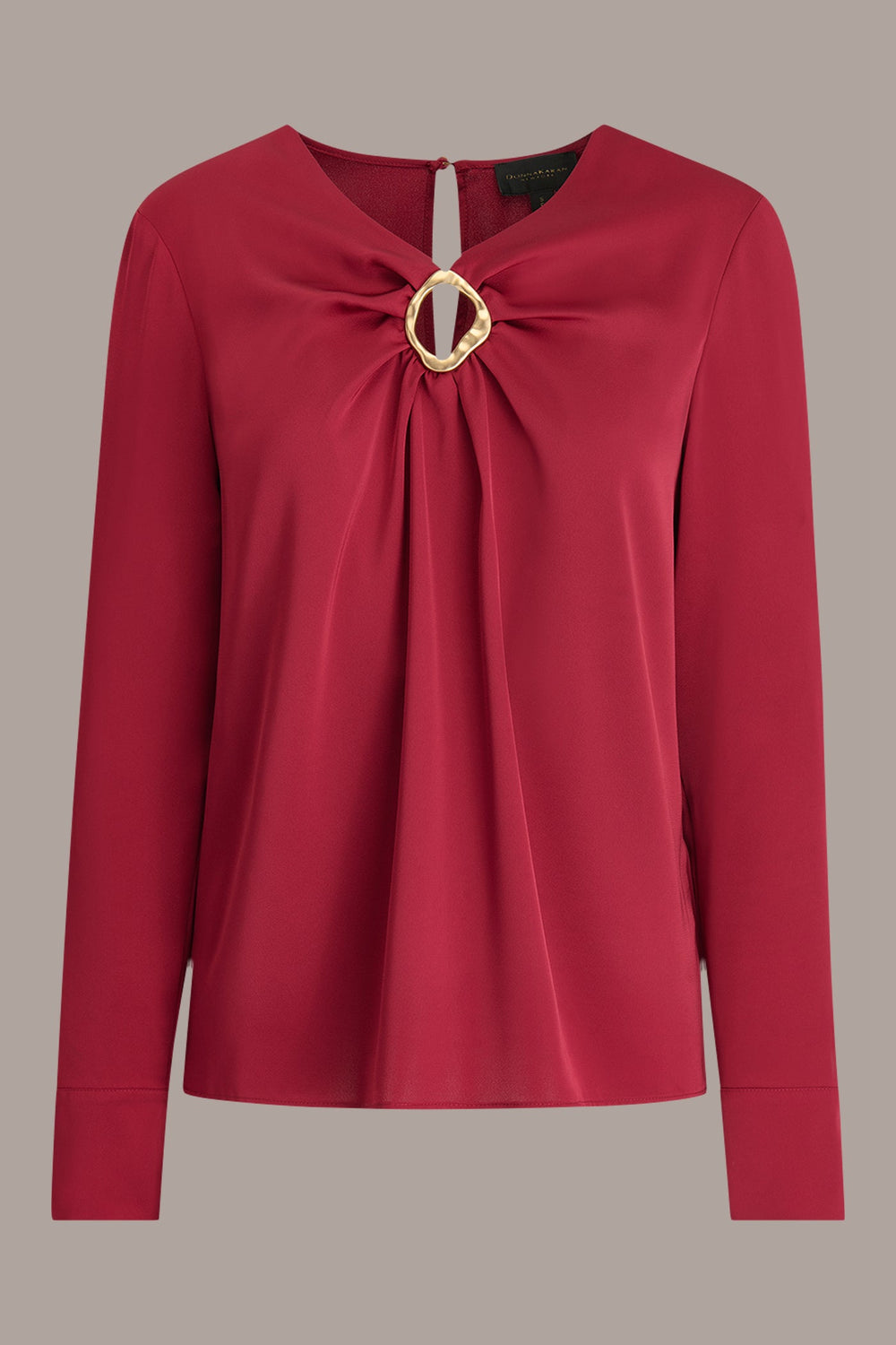 Donna Karan | LONG SLEEVE RING V-NECK BLOUSE