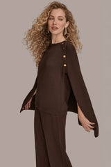 Donna Karan | CAPE-EFFECT BUTTON SWEATER