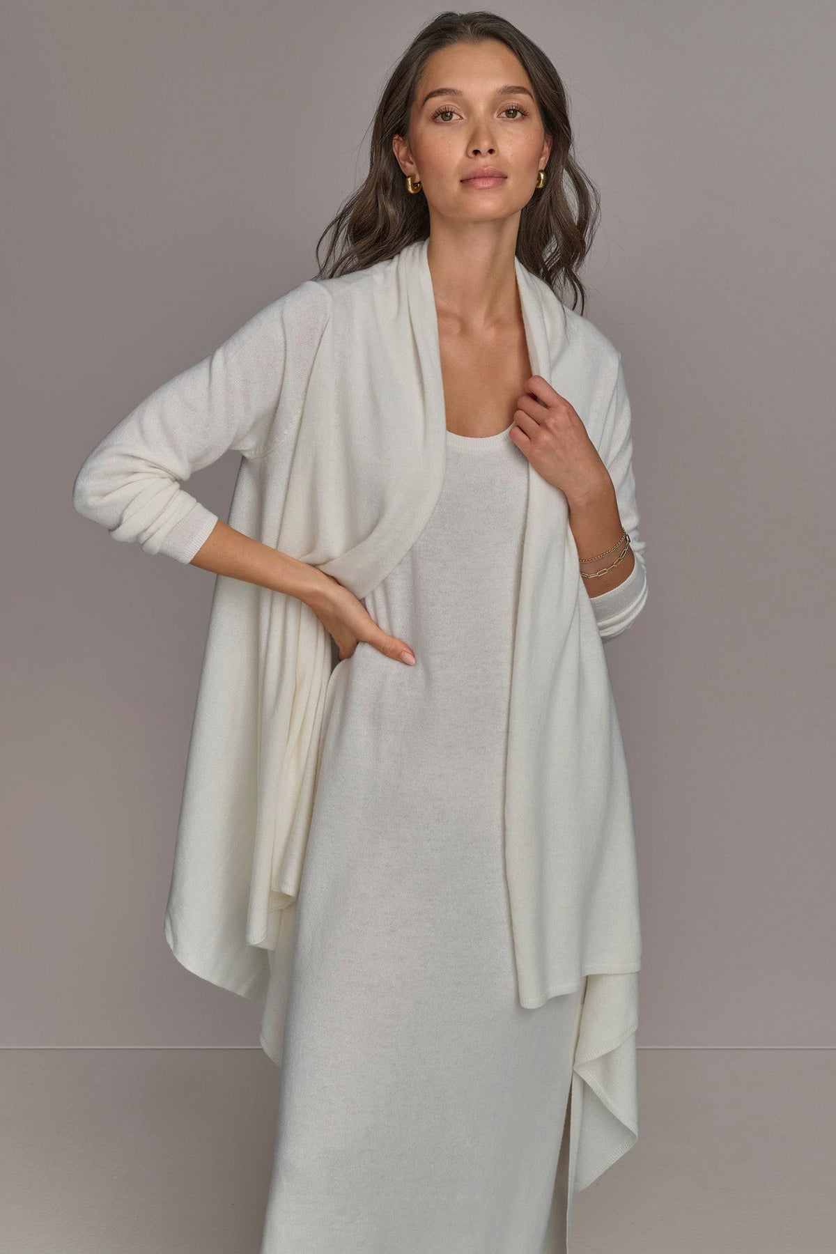 Donna Karan | CASHMERE LONG SLEEVE CARDIGAN
