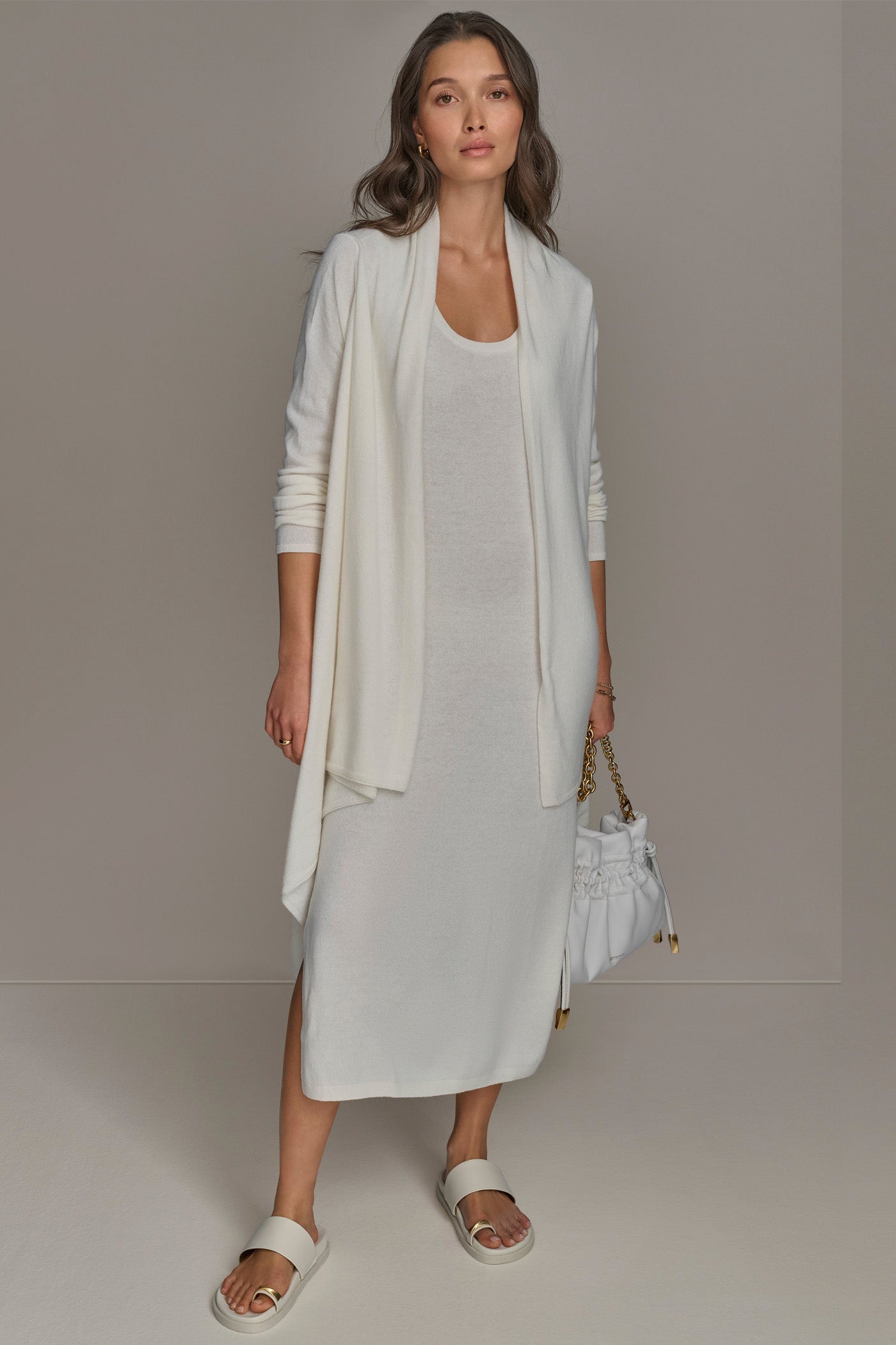 Donna Karan | CASHMERE LONG SLEEVE CARDIGAN
