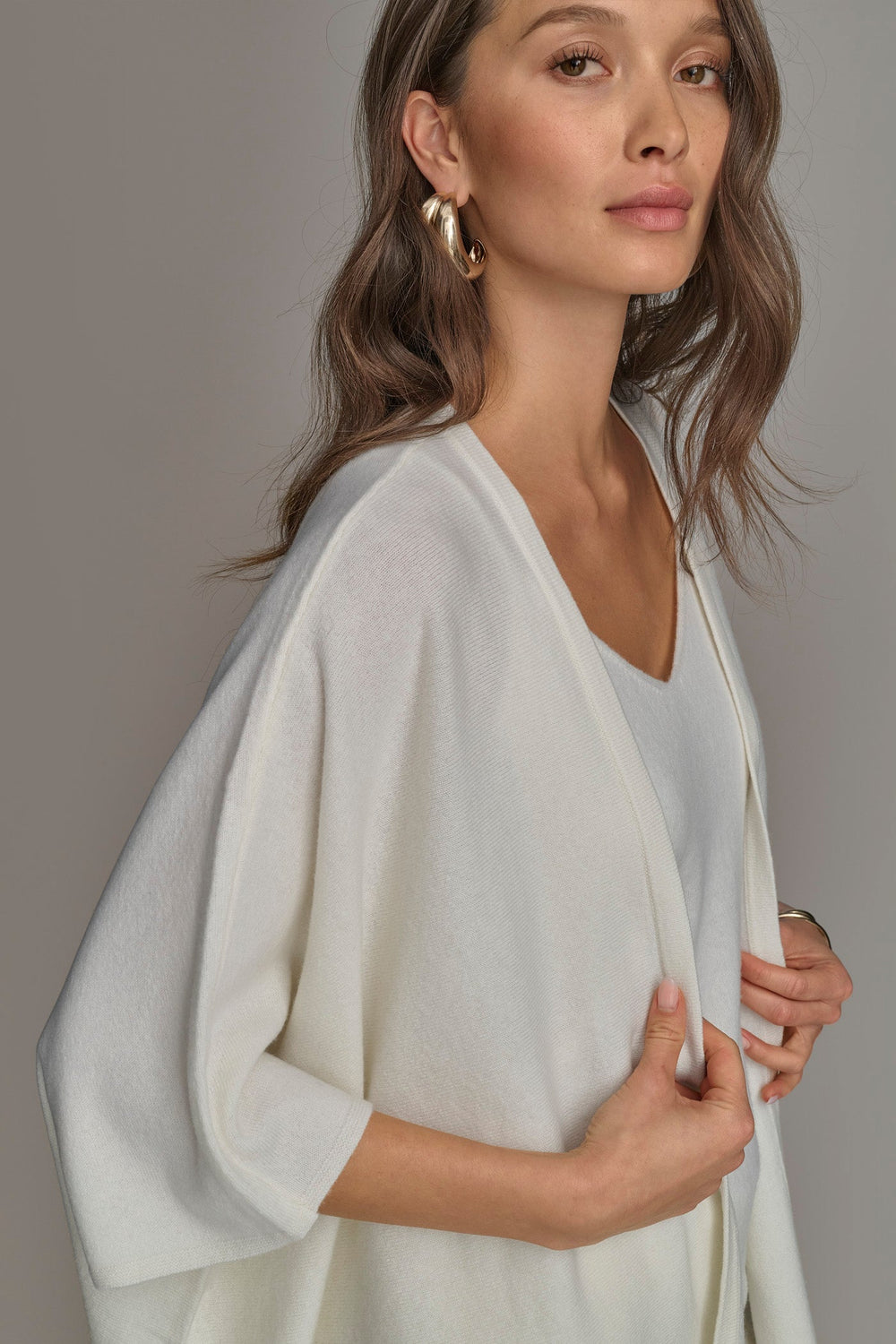 Donna Karan | CASHMERE SHORT SLEEVE CARDIGAN