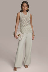 Donna Karan | DIAMOND PATTERN CREW NECK TOP