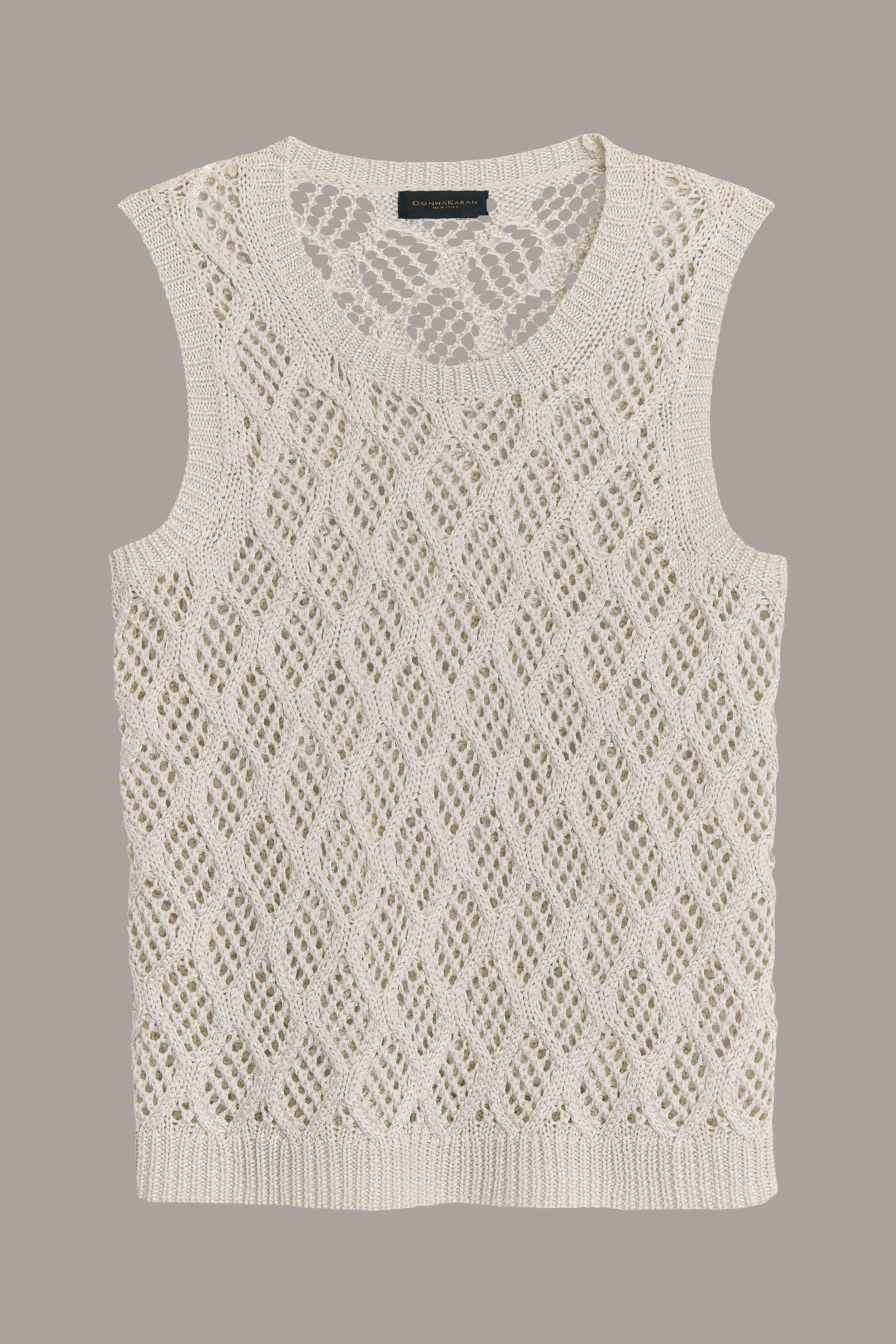 Donna Karan | DIAMOND PATTERN CREW NECK TOP